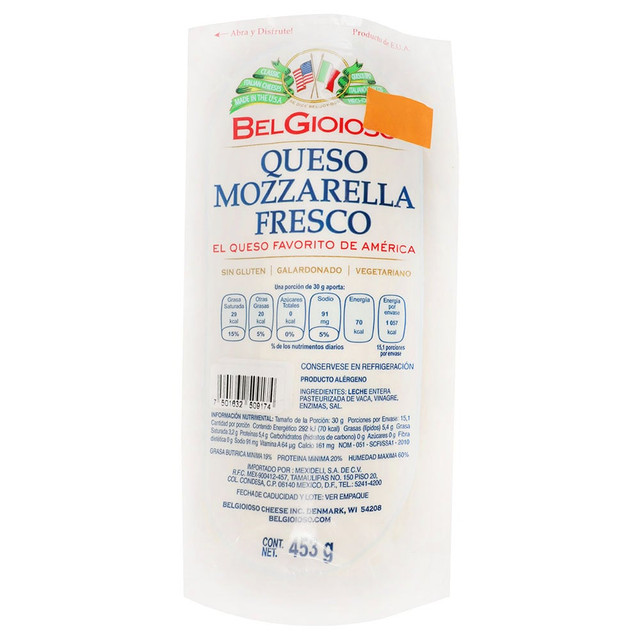 Queso Mozzarella Fresco (500grs)
