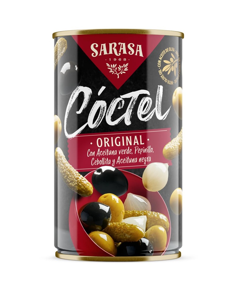Olive Cocktail with Green Olives, Pickles, Pearl Onions & Black Olives (can)